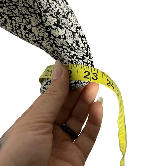 Vintage 90 Black White Micro Floral Short Sleeve Mid Tie Wide Leg Jumpsuit Small - Picture 8 of 10